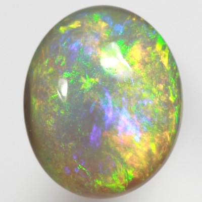 SOLID SEMI BLACK OPAL Bright flames of green and orange